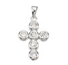 Sterling Silver Cross with 6 Round CZ Settings