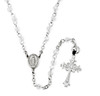 Clear Crystal Bead Sterling Silver Rosary Necklace