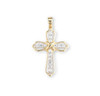 Gold Over Sterling Silver Crystal Cubic Zirconia "CZ" Cross Pendant