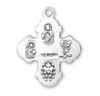 Sterling Silver Small Four Way Medal on a Godchild Pin Sterling Silver Small Four Way Medal on a Godchild Pin