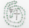 6mm Adventurine Gemstone Bead Rosary made with Genuine Pewter Crucifix and Centerpiece