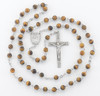 6mm Tiger Eye Gemstone Bead Rosary made with Genuine Pewter Crucifix and Centerpiece