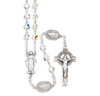 Sterling Silver Rosary Hand Made with finest Austrian Crystal 6mm Aurora Borealis Faceted Round Beads by HMH Sterling Silver Rosary Hand Made with finest Austrian Crystal 6mm Aurora Borealis Faceted Round Beads by HMH