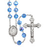 Sterling Silver Rosary Hand Made with finest Austrian Crystal 8mm Light Sapphire Beads by HMH Sterling Silver Rosary Hand Made with finest Austrian Crystal 8mm Light Sapphire Beads by HMH