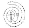 4mm High Polished Sterling Round Beads and Miraculous Medal Center