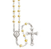 Gold Freshwater Pearl Rosary Sterling Crucifix and Centerpiece