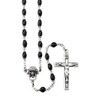 Black Oval Cocoa Bead Rosary Sterling Crucifix and Centerpiece Black Oval Cocoa Bead Rosary Sterling Crucifix and Centerpiece
