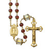 8mm Amethyst Faceted Glass Bead Rosary made with Solid Brass Crucifix and Centerpiece