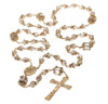 8mm Crystal Faceted Glass Bead Rosary with 12mm  Double Capped O.F. Beads a Solid Brass Crucifix and Center