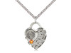 Footprints Heart Birthstone Pendant Footprints Heart Birthstone Pendant