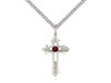 Cross on Cross Birthstone Pendant