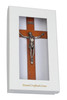 Wall Walnut Finish Wood Crucifix with Antique Silver Corpus - 10-inch
