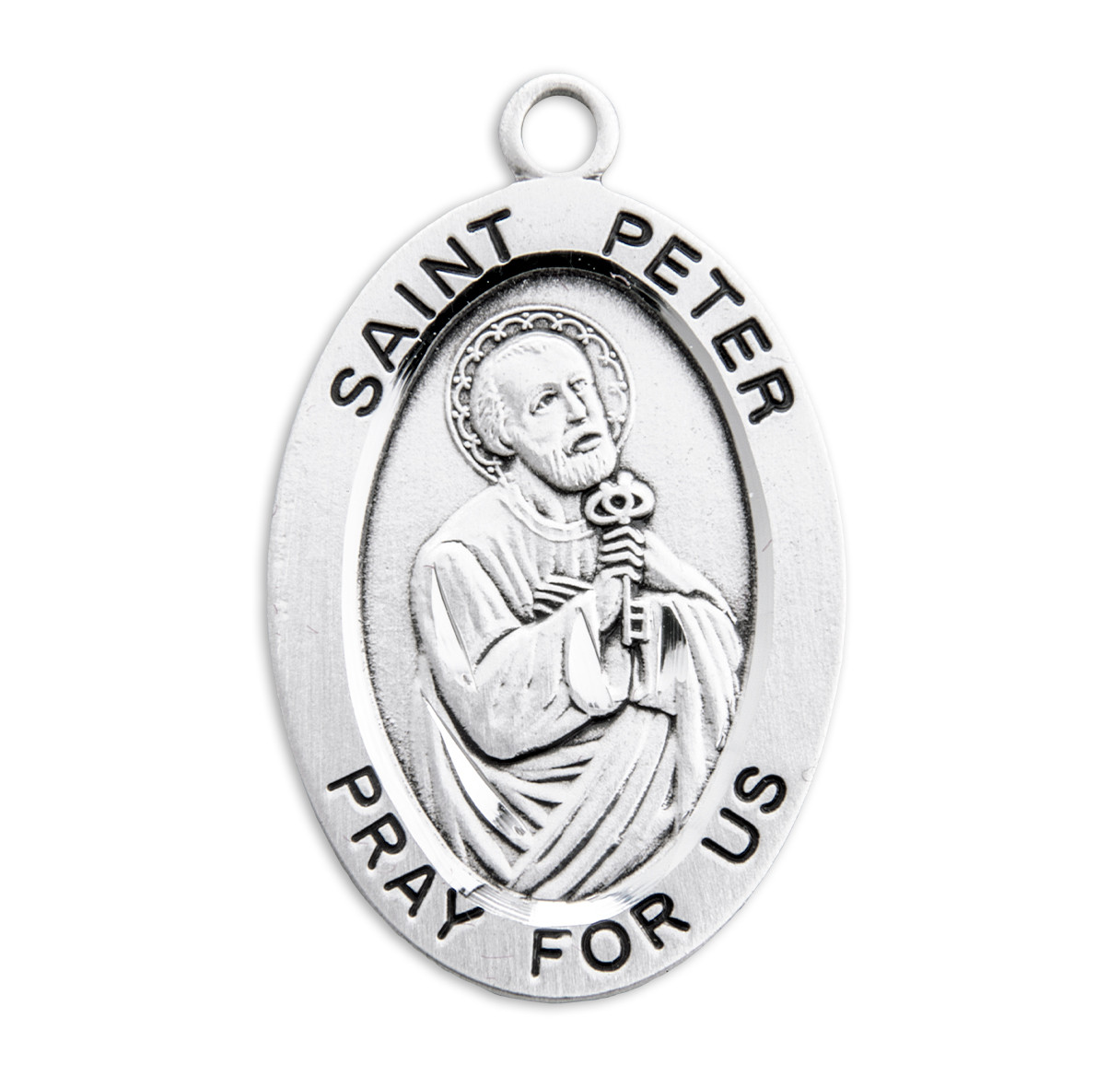 Patron Saint Peter Oval Sterling Silver Medal - Catholic Online ...