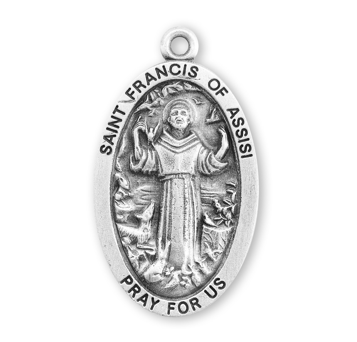 Saint Francis of Assisi Oval Sterling Silver Medal - Catholic Online ...