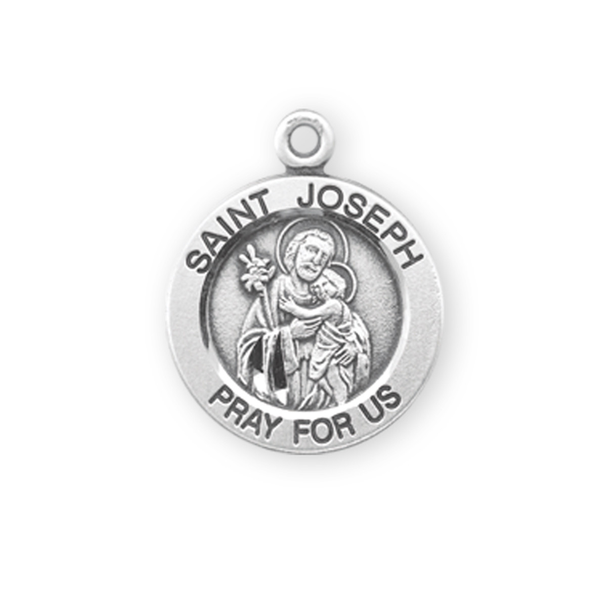 Patron Saint Joseph Round Sterling Silver Medal - Catholic Online ...