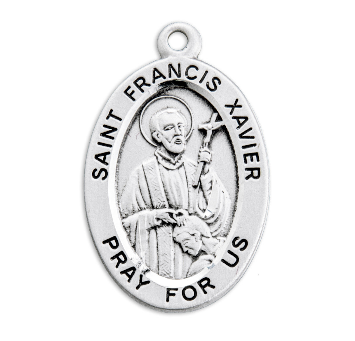 Patron Saint Francis Xavier Oval Sterling Silver Medal - Catholic ...