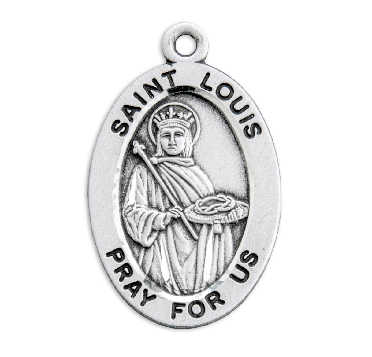 Patron Saint Louis Oval Sterling Silver Medal - Catholic Online ...