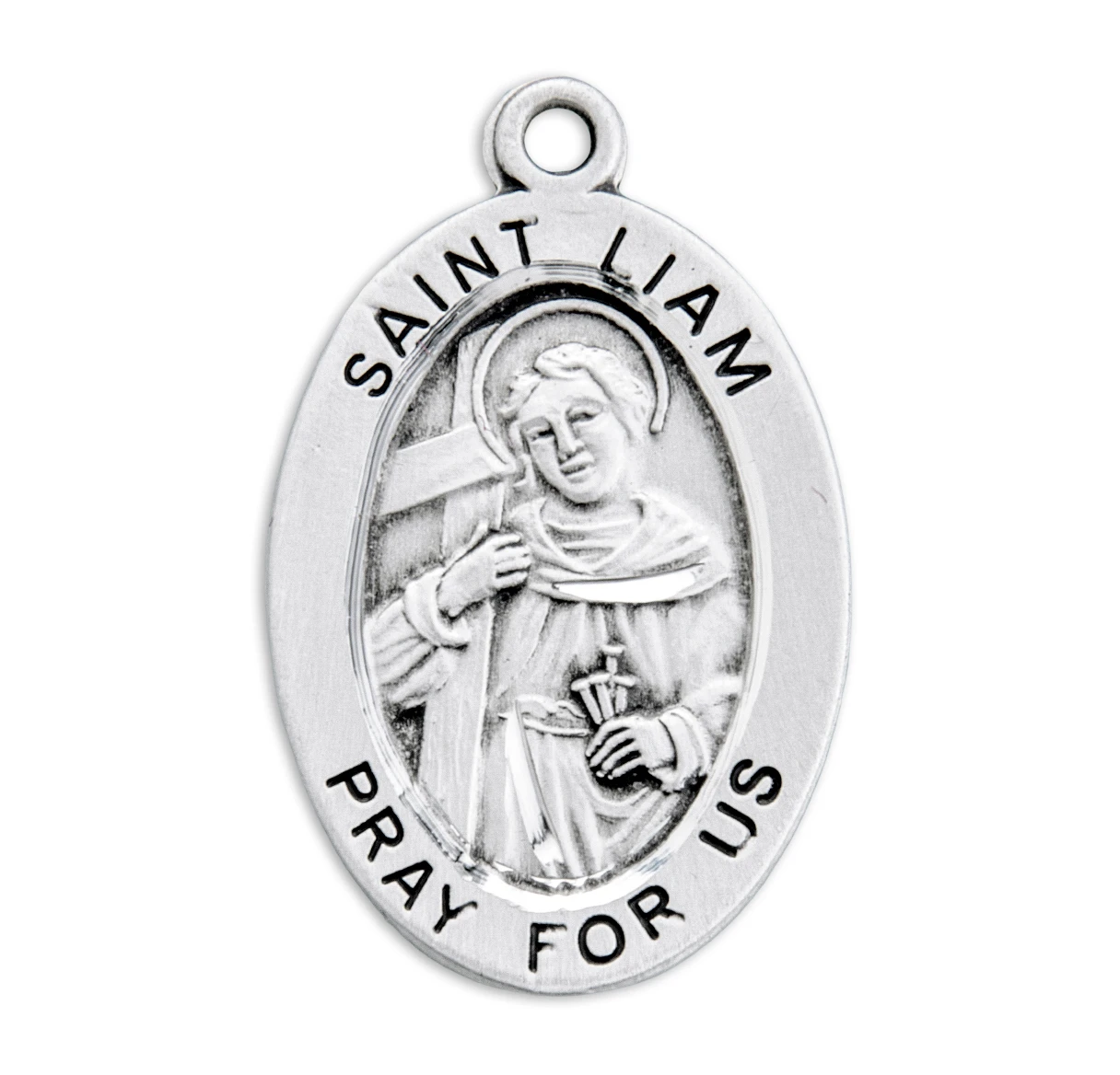 Patron Saint Liam Oval Sterling Silver Medal - Catholic Online Shopping ...