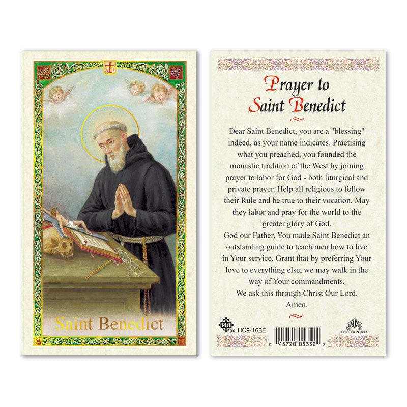 St Benedict Holy Cards Bulk Pack - Set Of 10 Prayer Cards With Protection