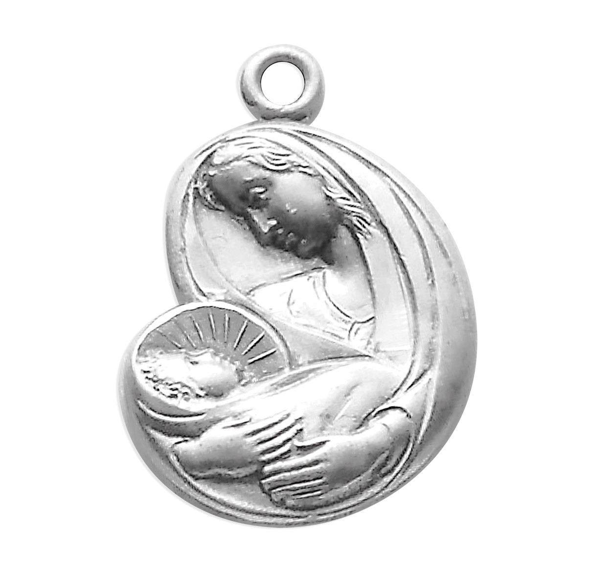 Madonna and Child Sterling Silver Medal - Catholic Online Shopping