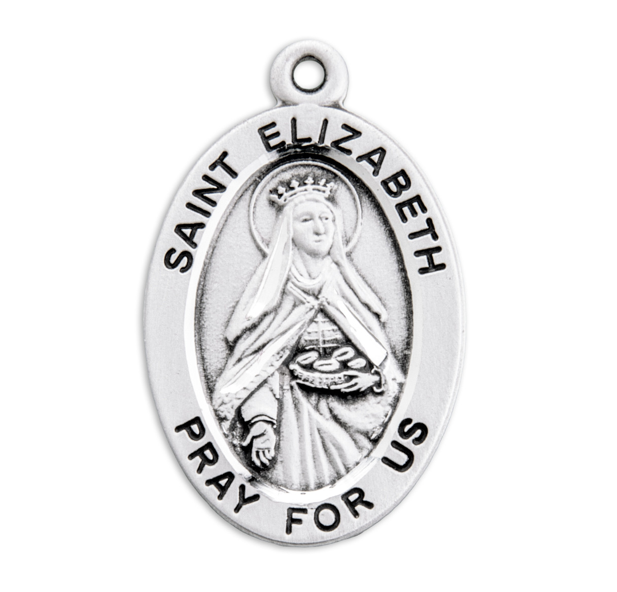 Patron Saint Elizabeth Oval Sterling Silver Medal - Catholic Online