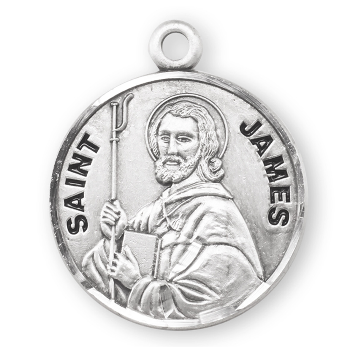 Patron Saint James Round Sterling Silver Medal - Catholic Online Shopping