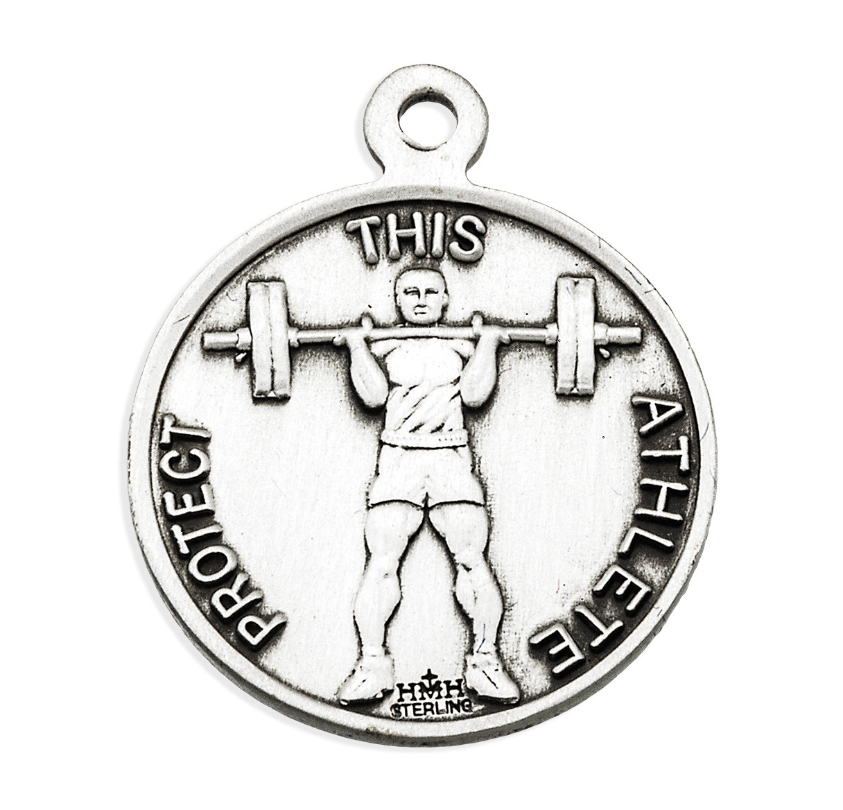 Saint Christopher Round Sterling Silver weightlifting Male Athlete ...