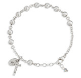 Swirl Corrugated Sterling Silver Rosary Bracelet