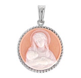 Rose Madonna and Child Cameo Medal