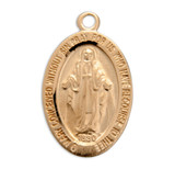 Gold Over Sterling Silver Oval Miraculous Medal