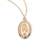 Gold Over Sterling Silver Oval Miraculous Medal