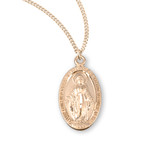 Gold Over Sterling Silver Oval Miraculous Medal