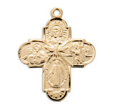 Gold Over Sterling Silver Four-Way Medal