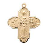 Gold Over Sterling Silver Four-Way Medal