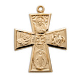 Gold Over Sterling Silver Four-Way Medal