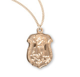 Saint Michael Gold Over Sterling Silver Badge Medal