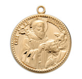 Saint Benedict Round Gold Over Sterling Silver Medal