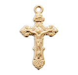 Gold Over Sterling Silver Fancy Filigree Crucifix