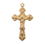 Gold Over Sterling Silver Fancy Filigree Crucifix
