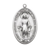 Sterling Silver Oval Miraculous Medal