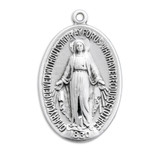 Sterling Silver Oval Miraculous Medal