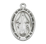 Sterling Silver Oval Miraculous Medal