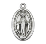 Sterling Silver Oval Miraculous Medal