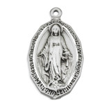 Sterling Silver Oval Miraculous Medal