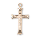 Leaf Tipped Gold Over Sterling Silver High Polished Crucifix