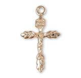 Gold Over Sterling Silver Wheat Crucifix