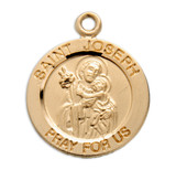 Patron Saint Joseph Round Gold Over Sterling Silver Medal