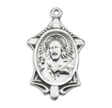 Sacred Heart of Jesus Sterling Silver Scapular Medal