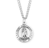 Saint Christopher Round Sterling Silver Medal
