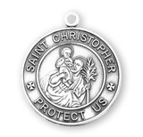 Saint Christopher Round Sterling Silver Medal